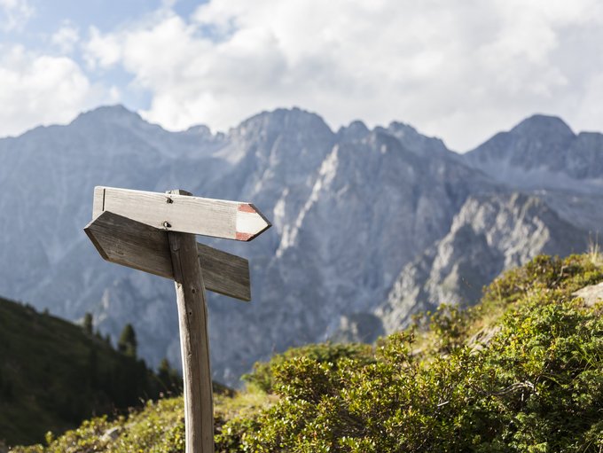Hiking route indicator.
